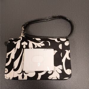 NWOT Thirty-One Black & White Paisley Wristlet Many Compartments